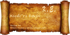 Kozári Edvin névjegykártya